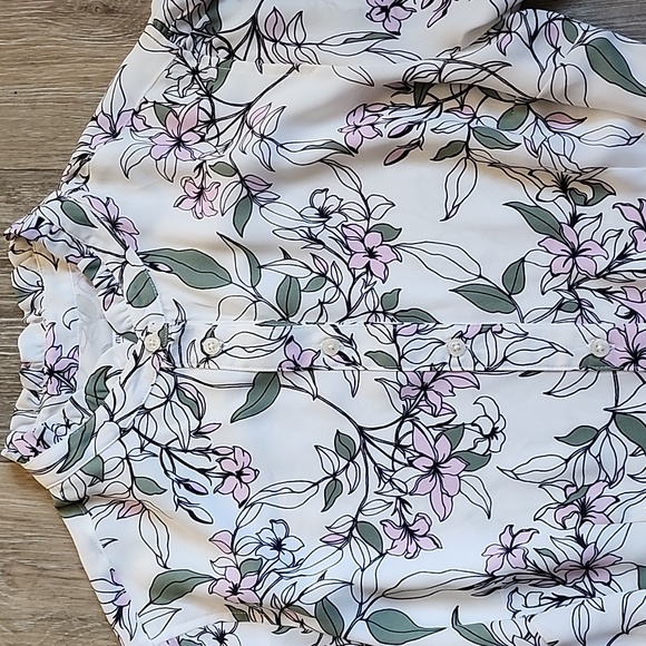 Floral  Dress in White and Purple - Picture 2 of 16
